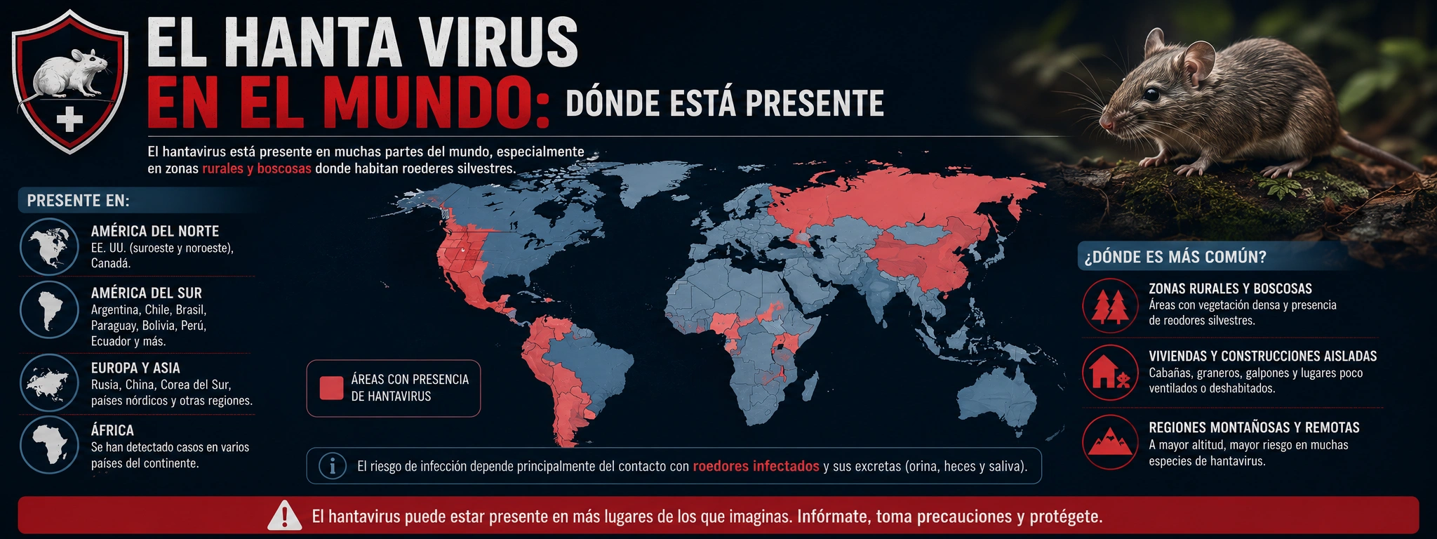 El hanta virus en el mundo: dónde está presente